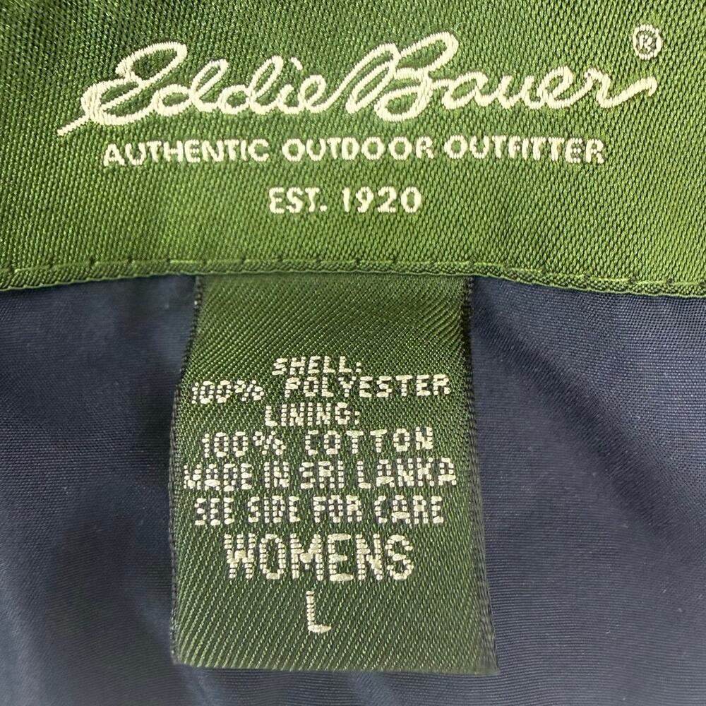 Eddie Bauer Women's Hooded Jersey Lined Jacket Navy Large Full Zip - Picture 5 of 9